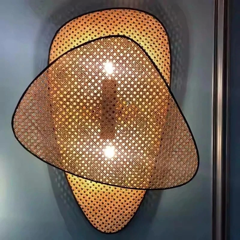 Kaya Twin — Aplique de pared de ratán tejido