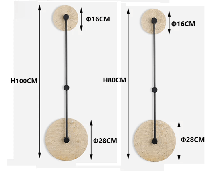 Halo Totem — Aplique de pared de travertino