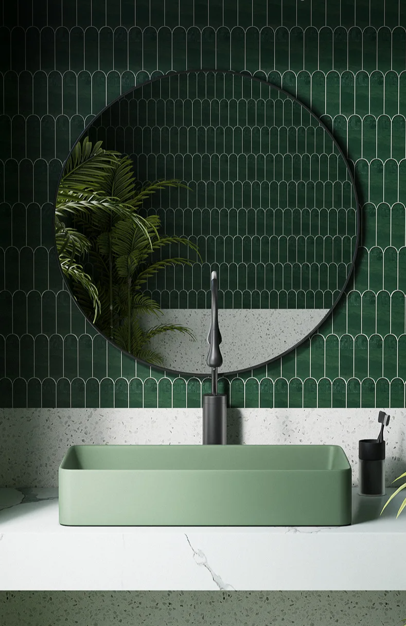 Jungle - Lavabo de cerámica de Color verde