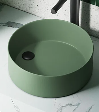 Jungle Circle - Lavabo de cerámica de Color verde (Ø38CM)