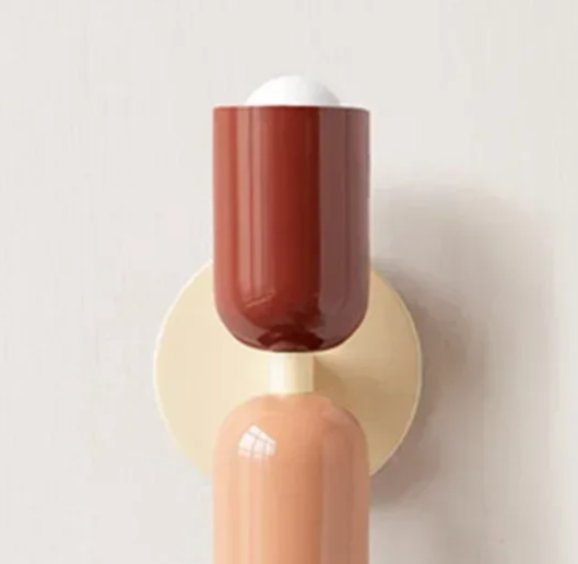 Moka Duo — Aplique de pared bicolor Rosado & Rojo