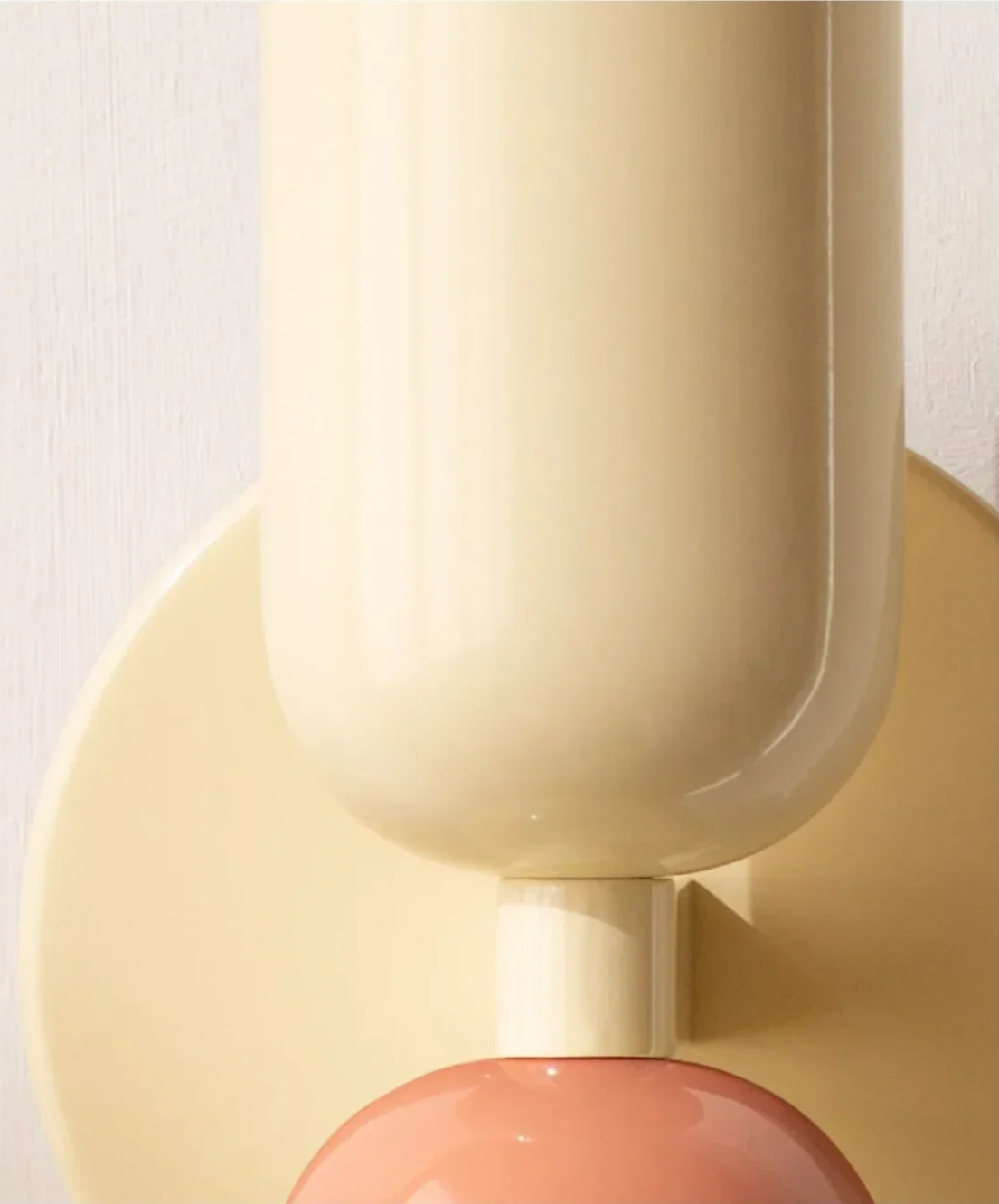 Moka Duo — Aplique de pared bicolor Blanco & Rosado