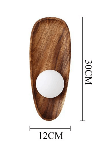 Sabu — Aplique de pared de madera con globo opal