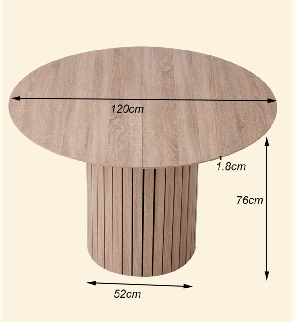 Orbe Light — Mesa de comedor redonda (Ø120 cm)