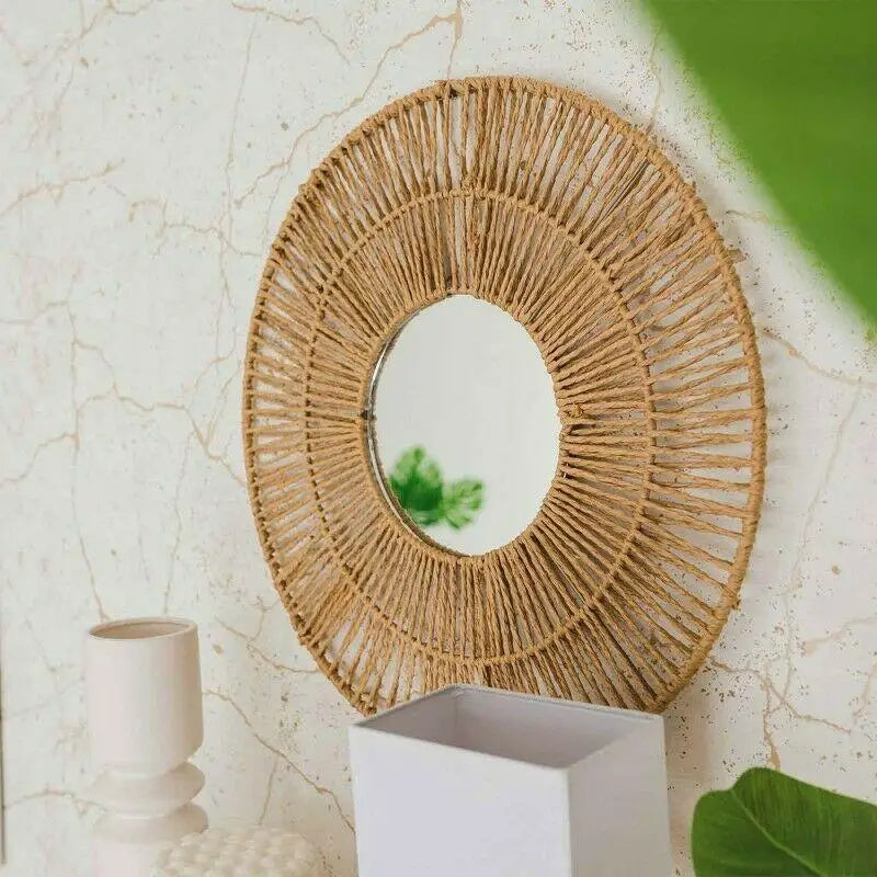 Maxia - Espejo redondo de Rafia 50CM