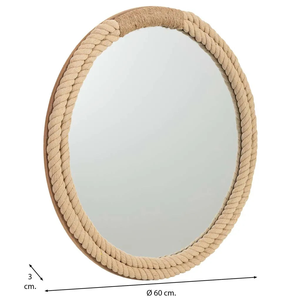 Row — Espejo redondo de cuerda (Ø60 cm)