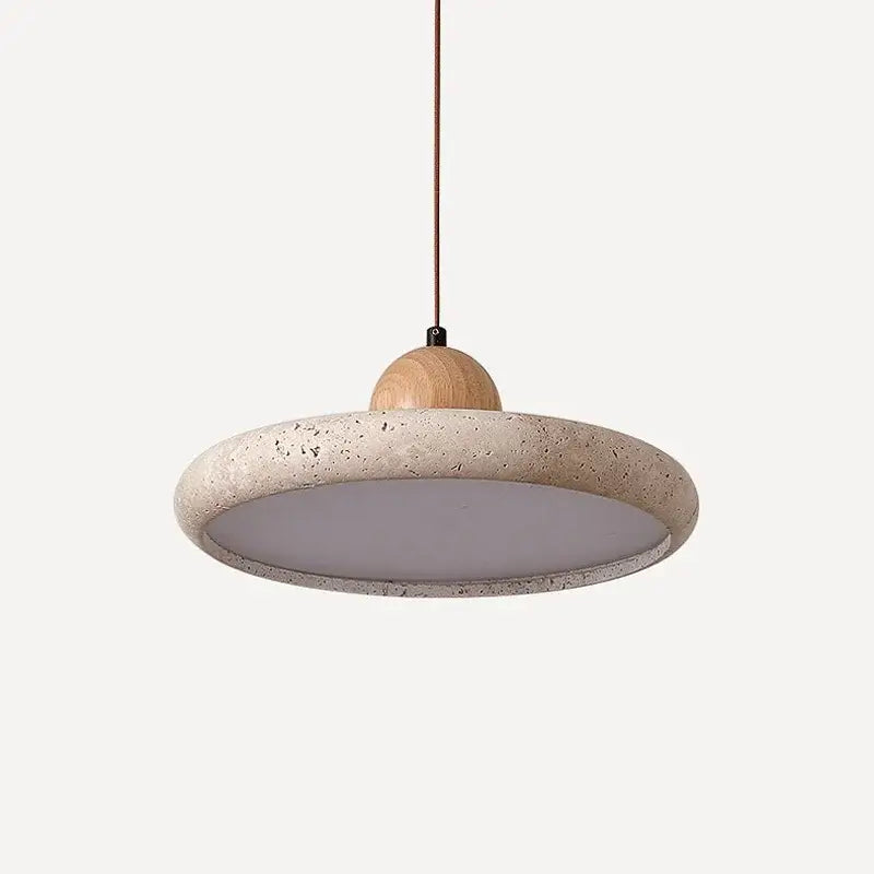 Laja — Lámpara colgante de travertino (Ø30 cm, LED)