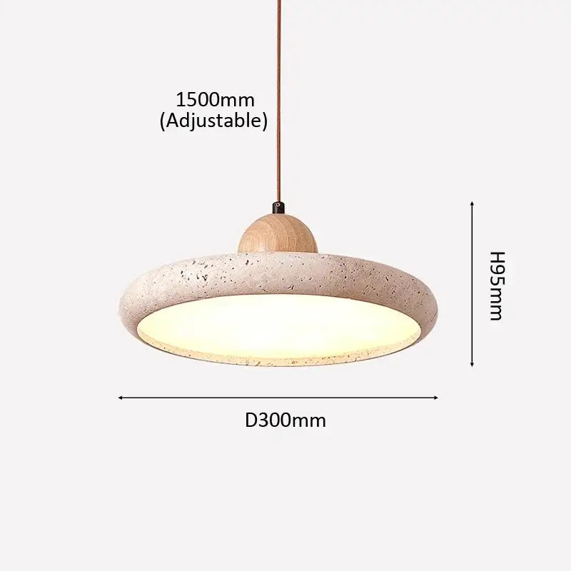 Laja — Lámpara colgante de travertino (Ø30 cm, LED)