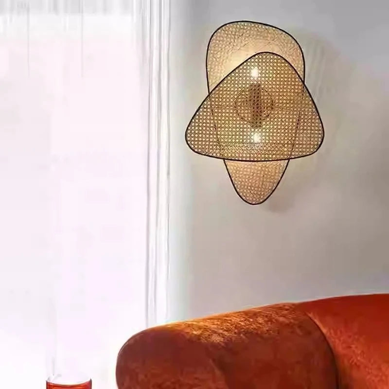 Kaya Twin — Aplique de pared de ratán tejido