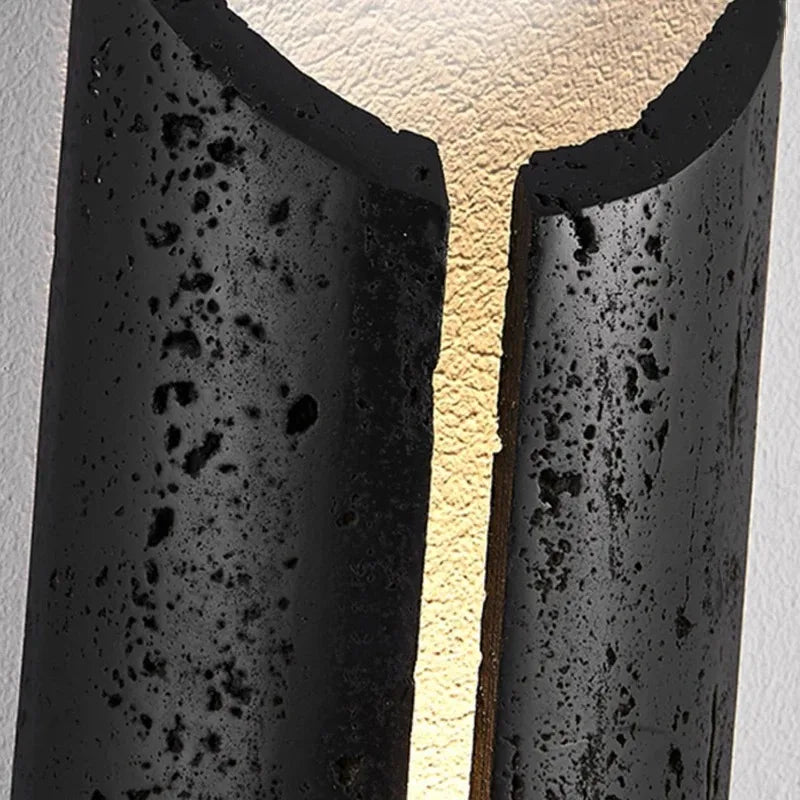 Tino — Aplique de pared de travertino Negro