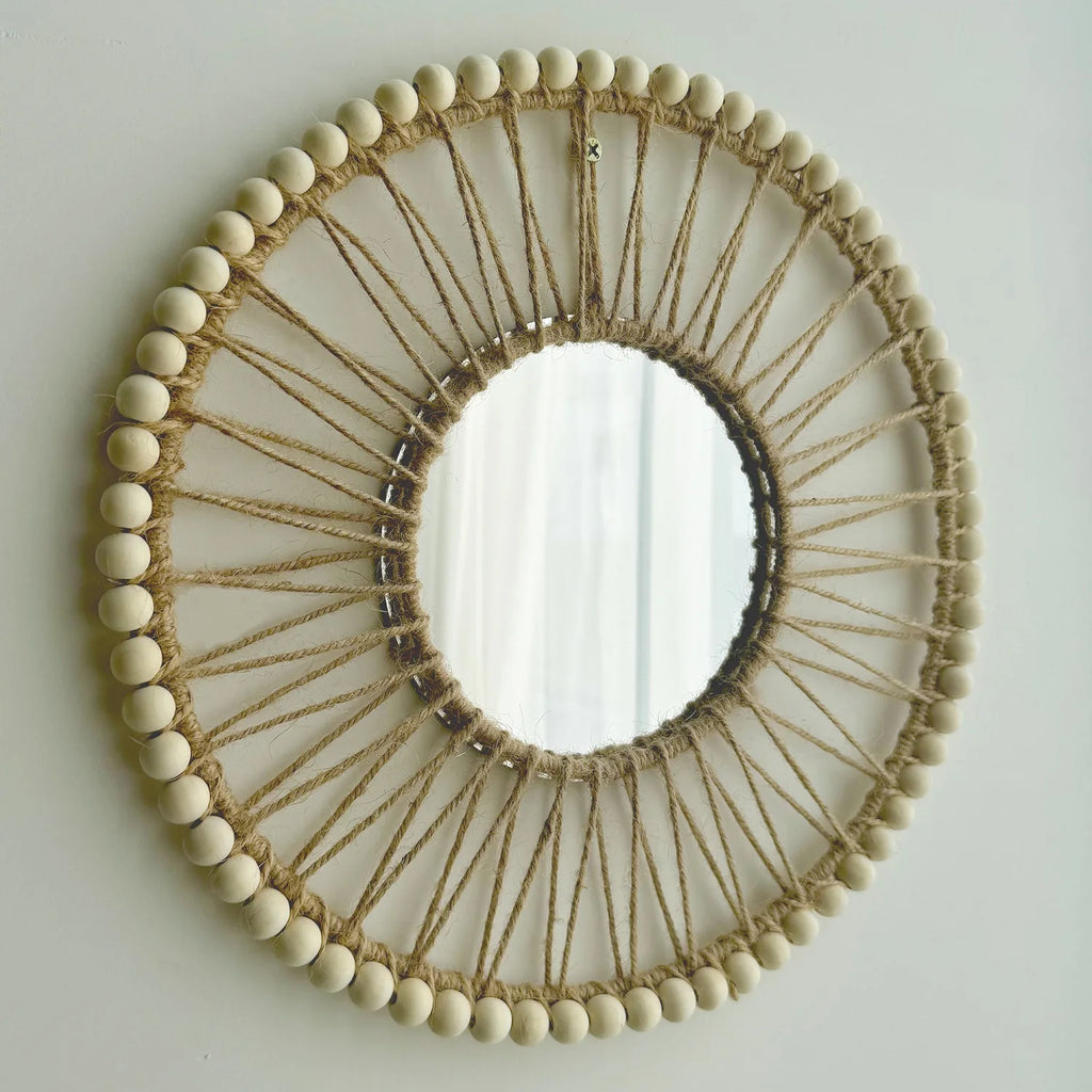 Lafite Halo — Espejo decorativo redondo de fibra (Ø32,5 cm)