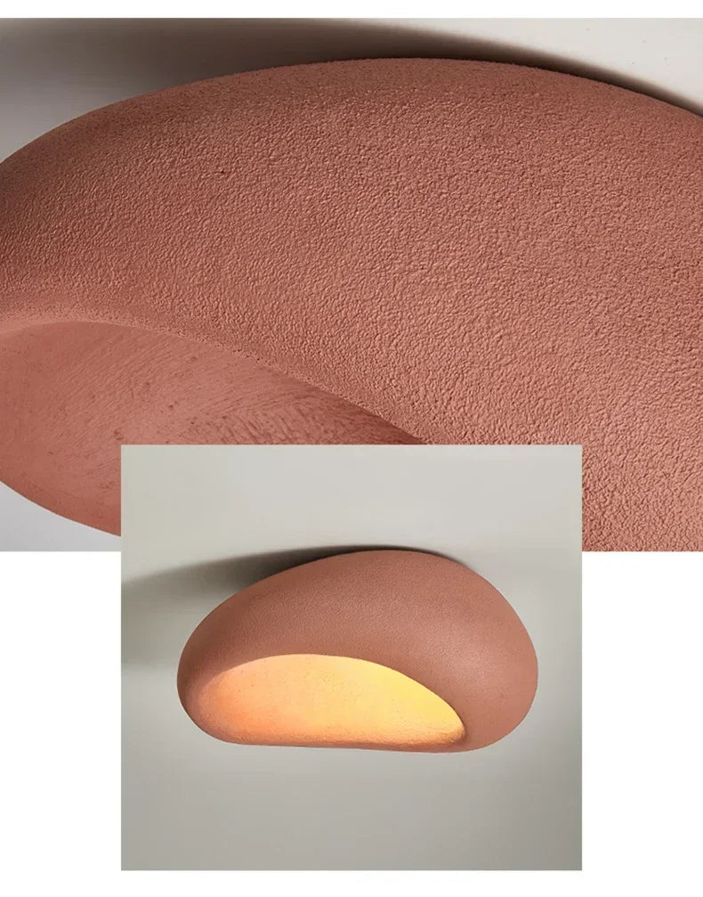 Red Cloud — Plafón wabi-sabi de resina (Ø52 cm, LED E27)