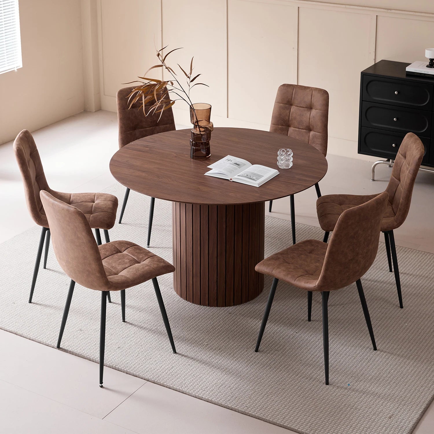 Orbe Dark — Mesa de comedor redonda (Ø120 cm)