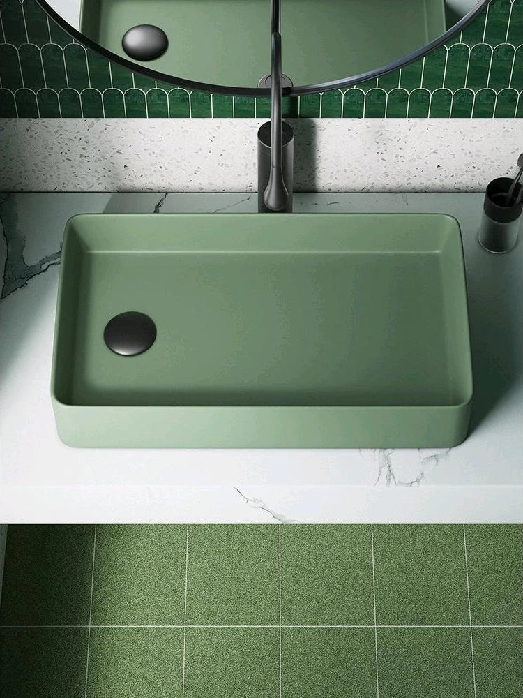 Jungle - Lavabo de cerámica de Color verde