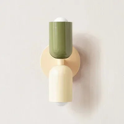 Moka Duo — Aplique de pared bicolor Blanco & Verde