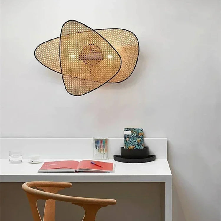 Kaya Twin — Aplique de pared de ratán tejido