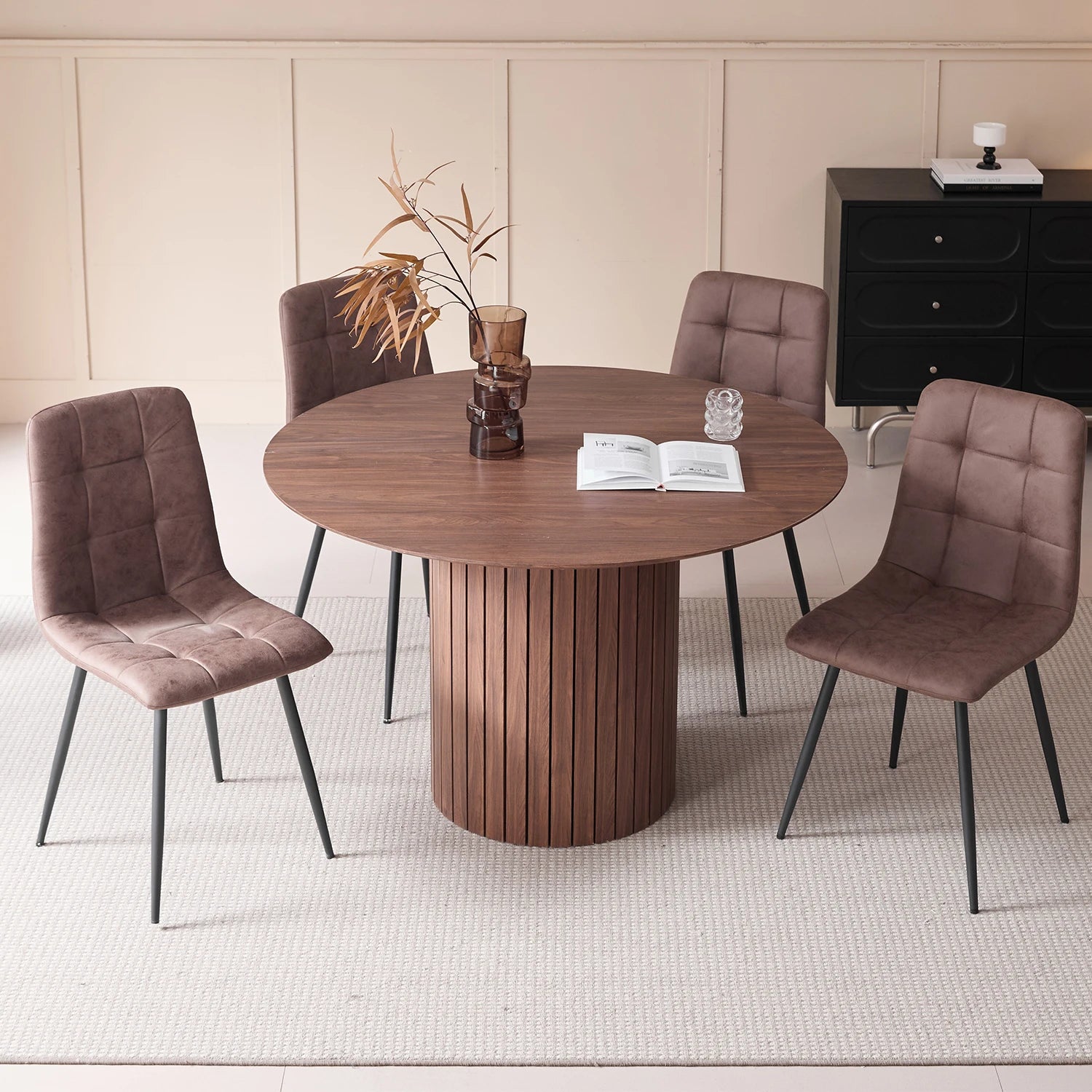 Orbe Dark — Mesa de comedor redonda (Ø120 cm)