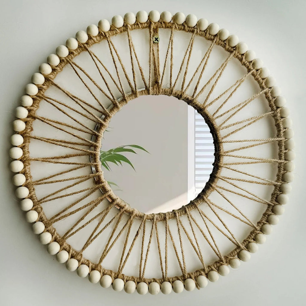 Lafite Halo — Espejo decorativo redondo de fibra (Ø32,5 cm)