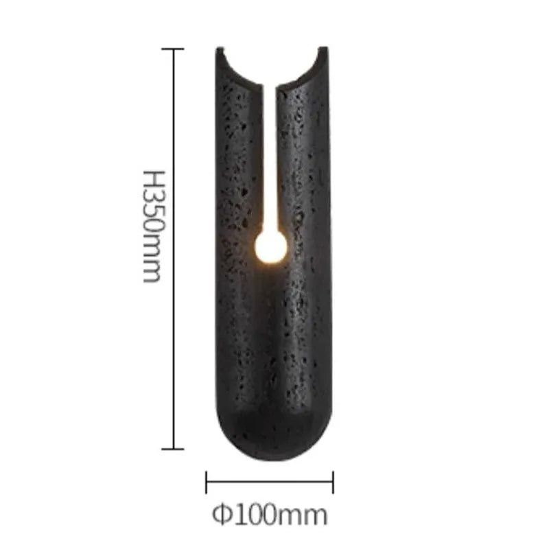 Tino — Aplique de pared de travertino Negro