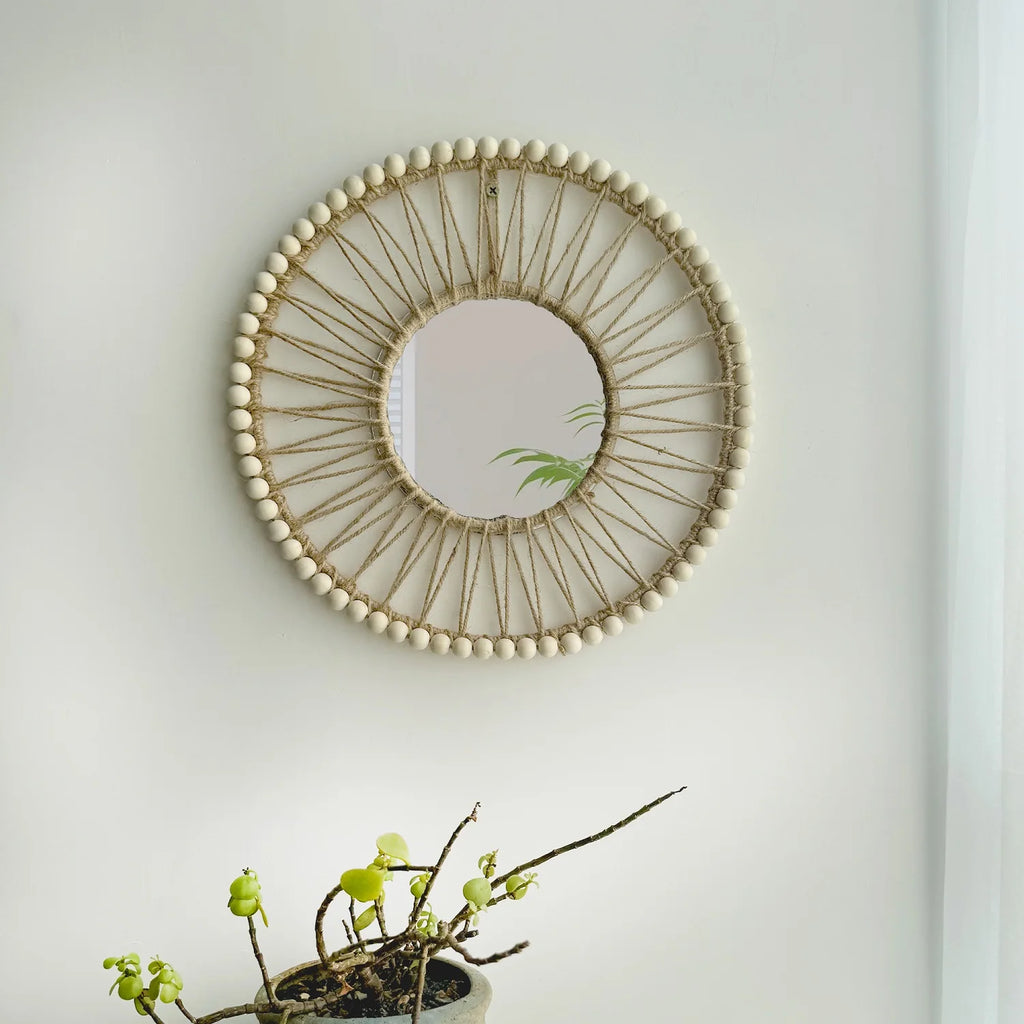 Lafite Halo — Espejo decorativo redondo de fibra (Ø32,5 cm)