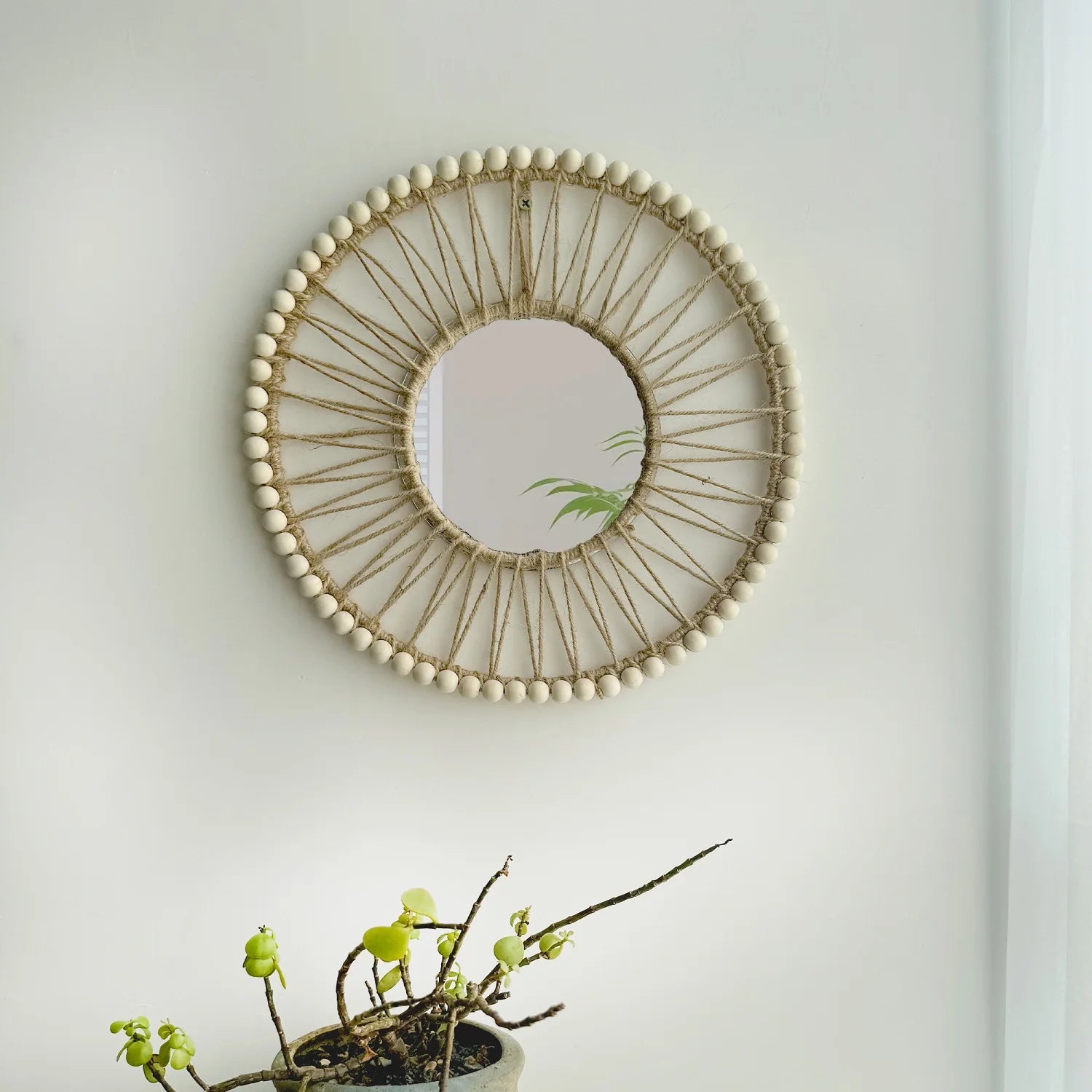 Lafite Halo — Espejo decorativo redondo de fibra (Ø32,5 cm)