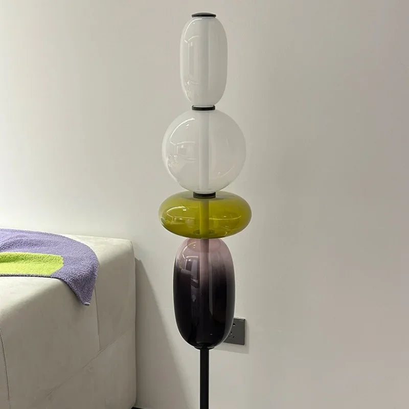 Bubble Green - Lámpara LED de pie de vidrio de colores