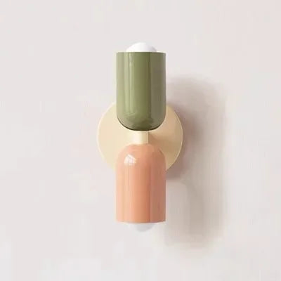 Moka Duo — Aplique de pared bicolor Rosado & Verde