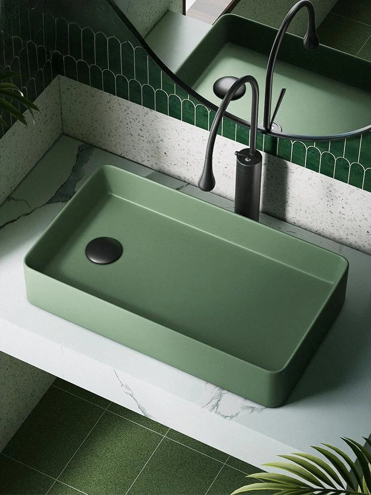 Jungle - Lavabo de cerámica de Color verde