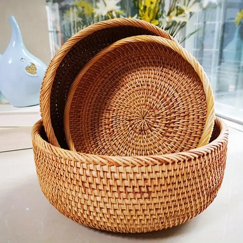 Senda — Cesta redonda de ratán (3 tamaños)