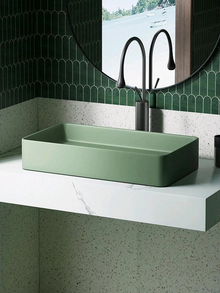 Jungle - Lavabo de cerámica de Color verde
