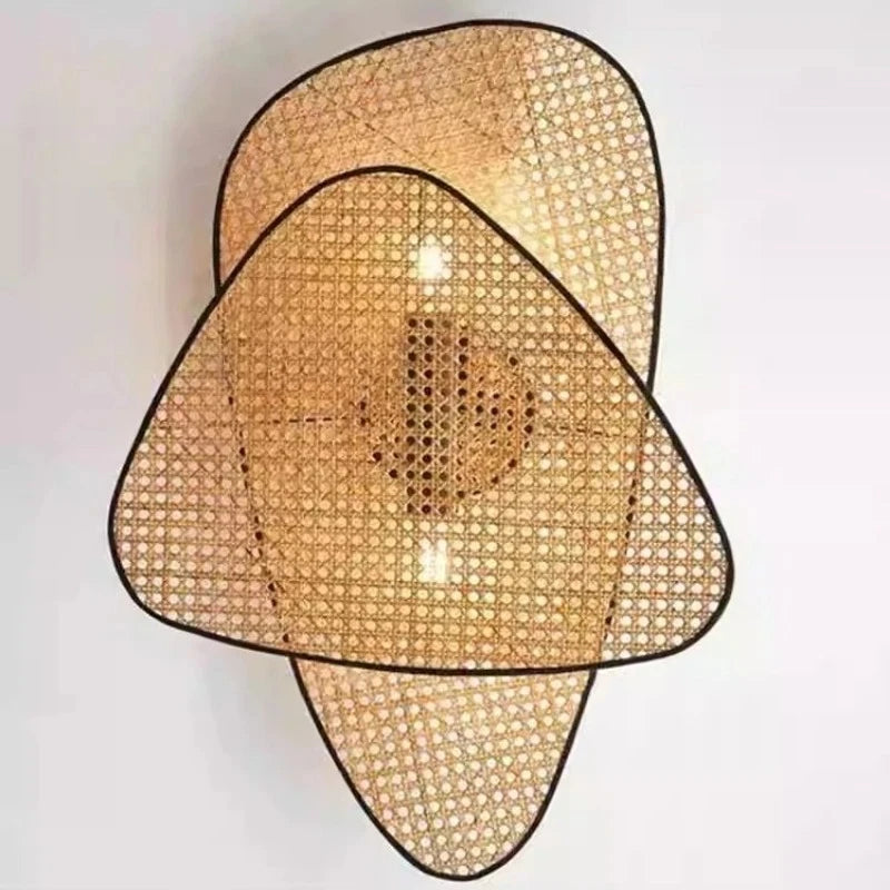 Kaya Twin — Aplique de pared de ratán tejido