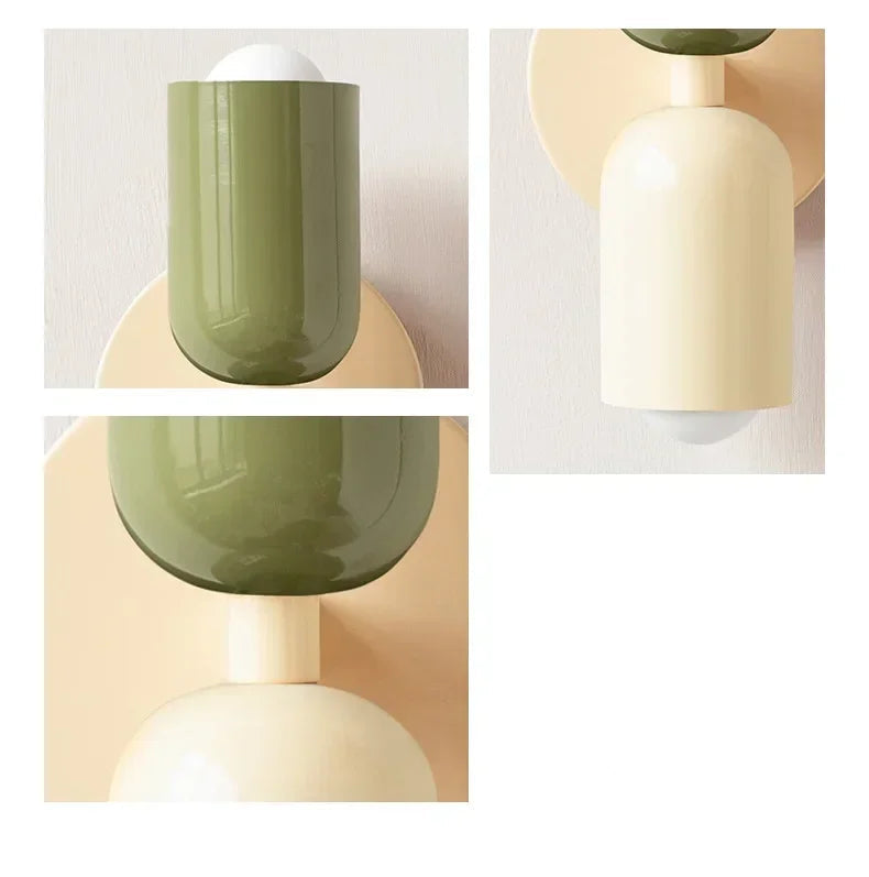 Moka Duo — Aplique de pared bicolor Blanco & Verde