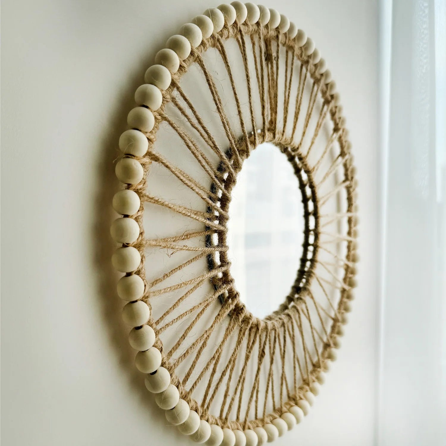 Lafite Halo — Espejo decorativo redondo de fibra (Ø32,5 cm)