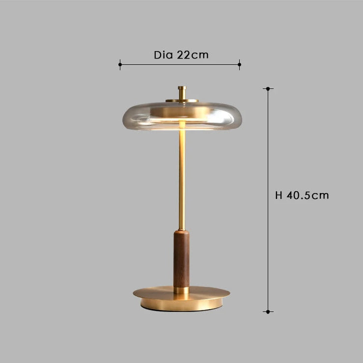 Classy — Lampe de table rétro en verre ambré doré