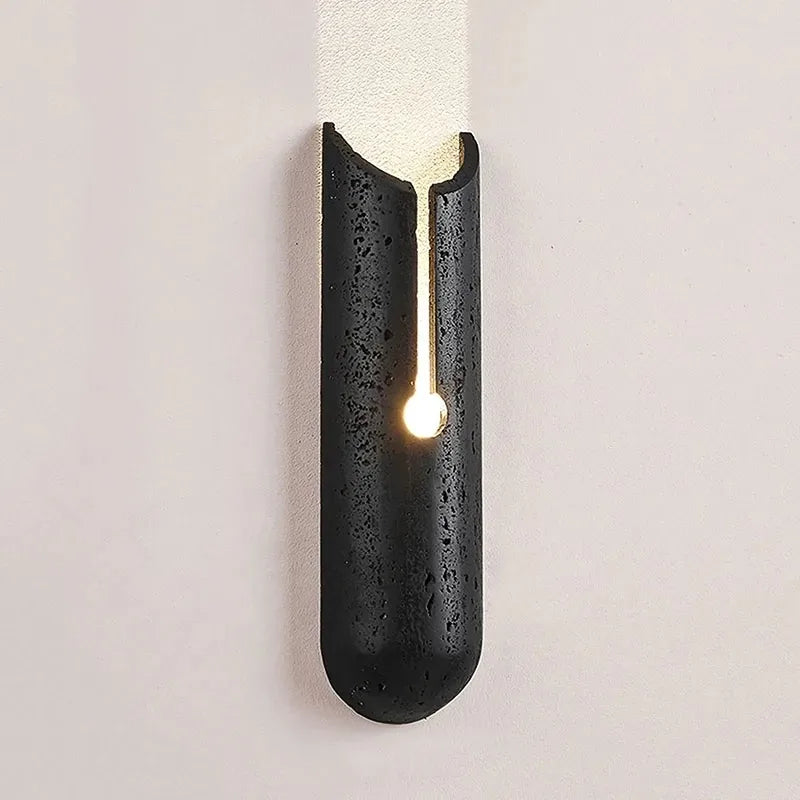 Tino — Aplique de pared de travertino Negro