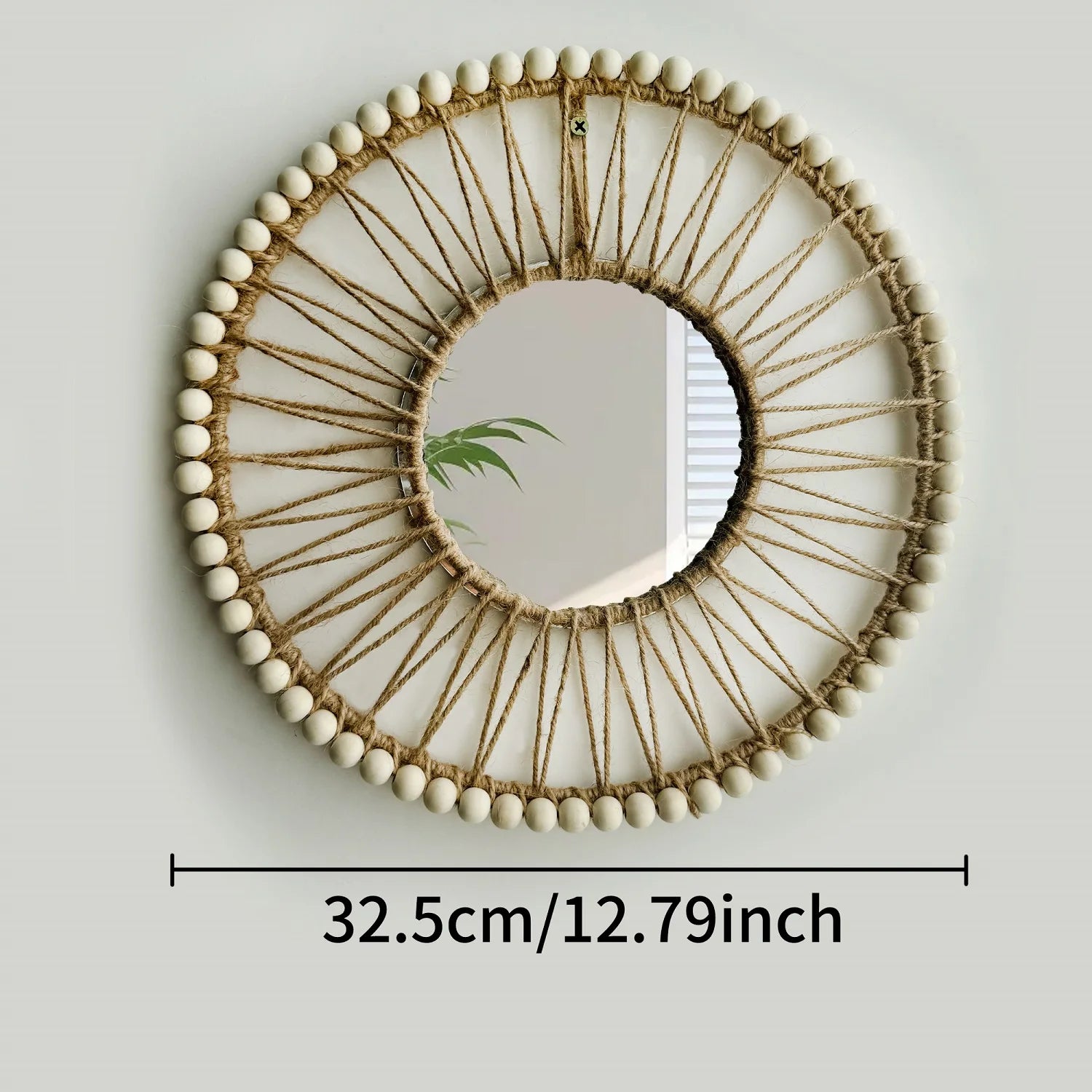 Lafite Halo — Espejo decorativo redondo de fibra (Ø32,5 cm)